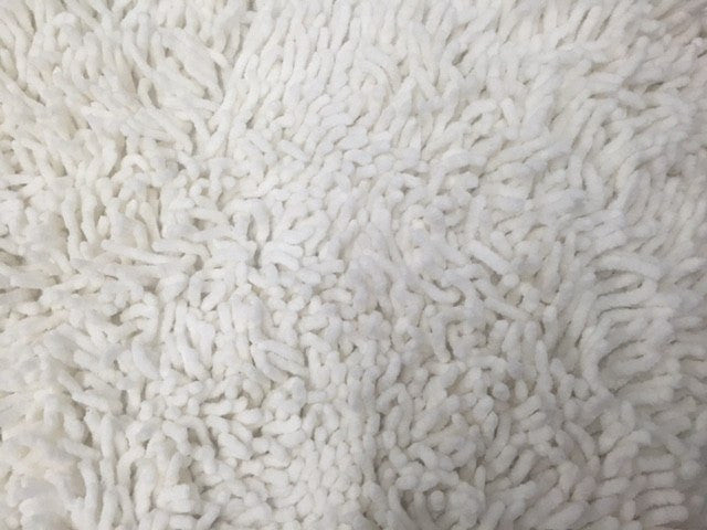 Tache Solid White Ivory 100% Cotton Chenille Runner, Doormats, All Area Rug